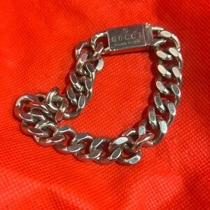 Men’s Vintage Authentic Silver Gucci Cuban Bracelet